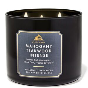 Bath & Body Works White Barn 3-Wick Candle in Mahogany Teakwood High Intensity